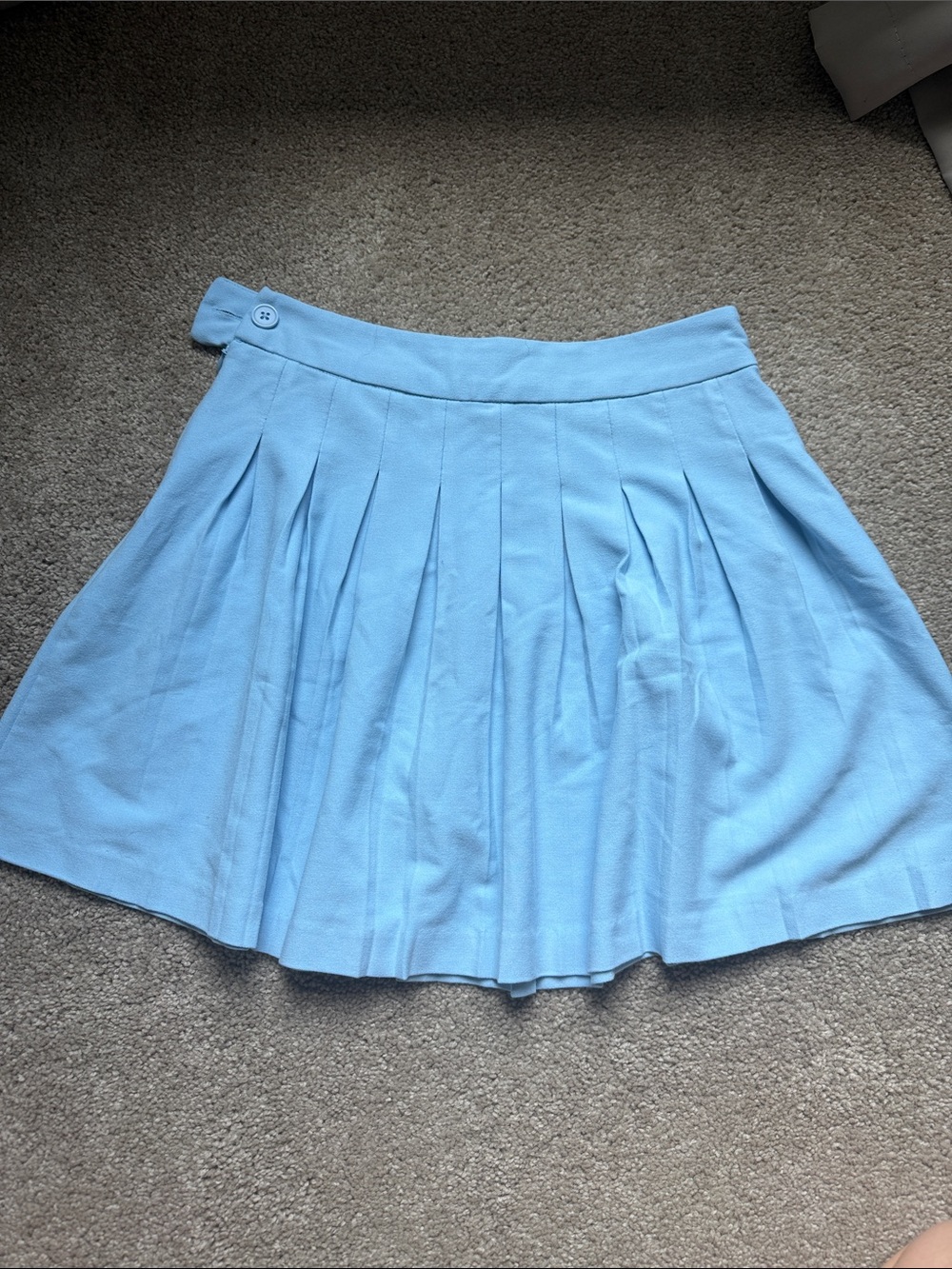 Light Blue Pleated Mini Skirt